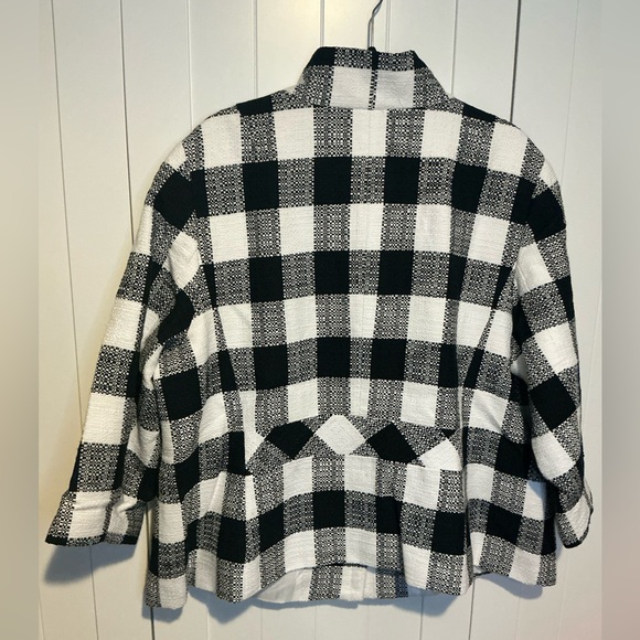 Talbots Woman Black White Buffalo Plaid Jacket 20W - Picture 6 of 6